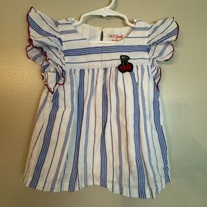 Cat & Jack White and Blue Striped Top XS (4/5)